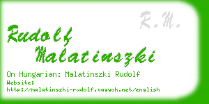 rudolf malatinszki business card